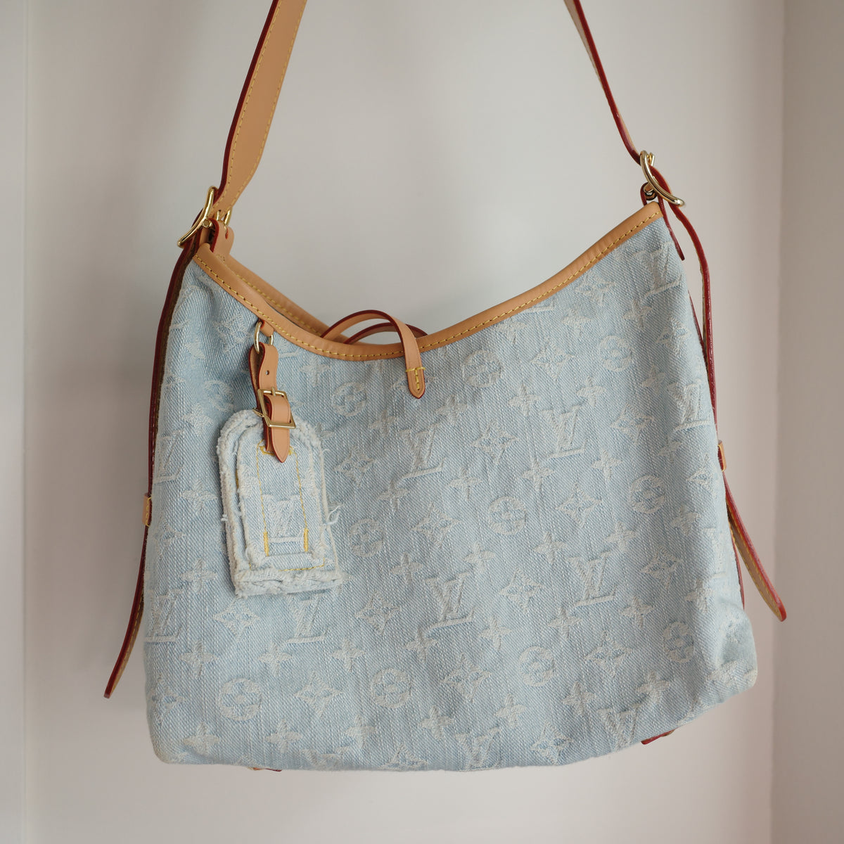 LOUIS VUITTON Sky Blue Denim Carryall PM
