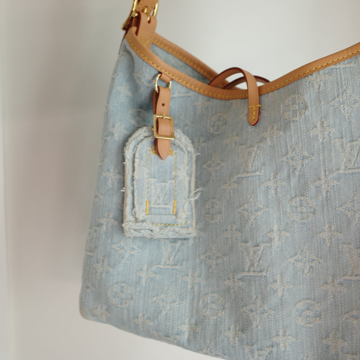 LOUIS VUITTON Sky Blue Denim Carryall PM