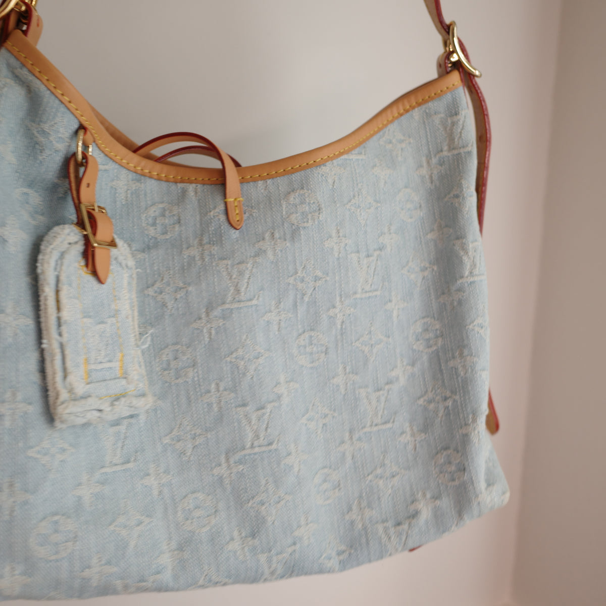 LOUIS VUITTON Sky Blue Denim Carryall PM
