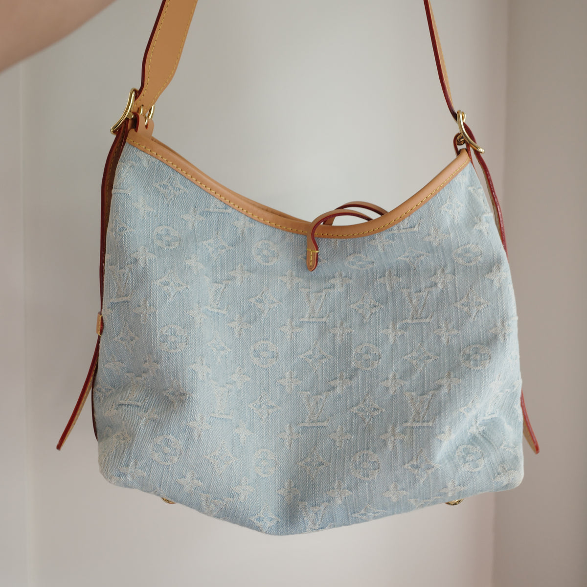 LOUIS VUITTON Sky Blue Denim Carryall PM