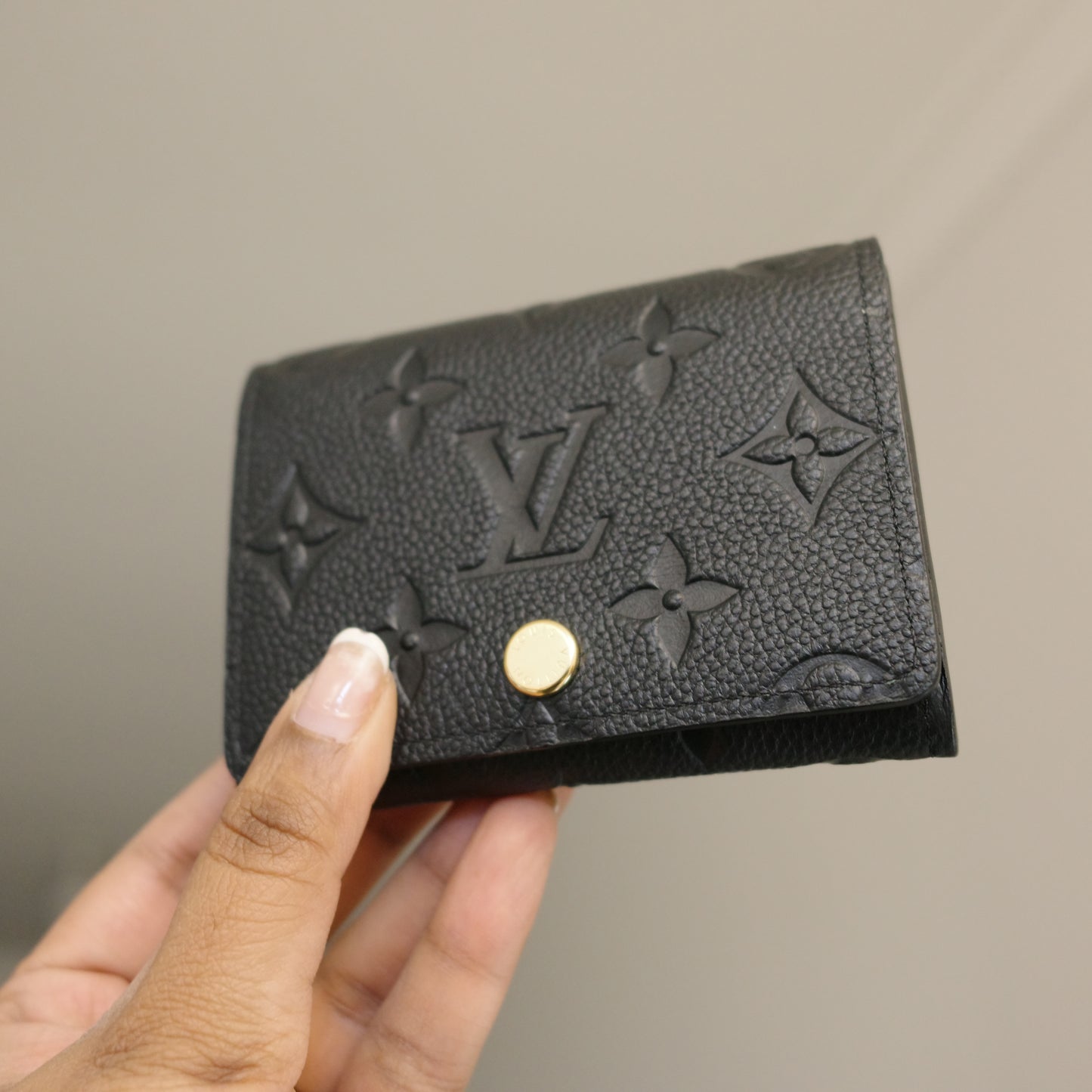 Louis Vuitton Black Empreinte Leather Business Card Holder