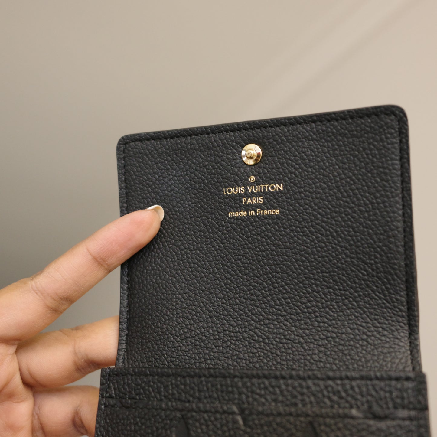 Louis Vuitton Black Empreinte Leather Business Card Holder