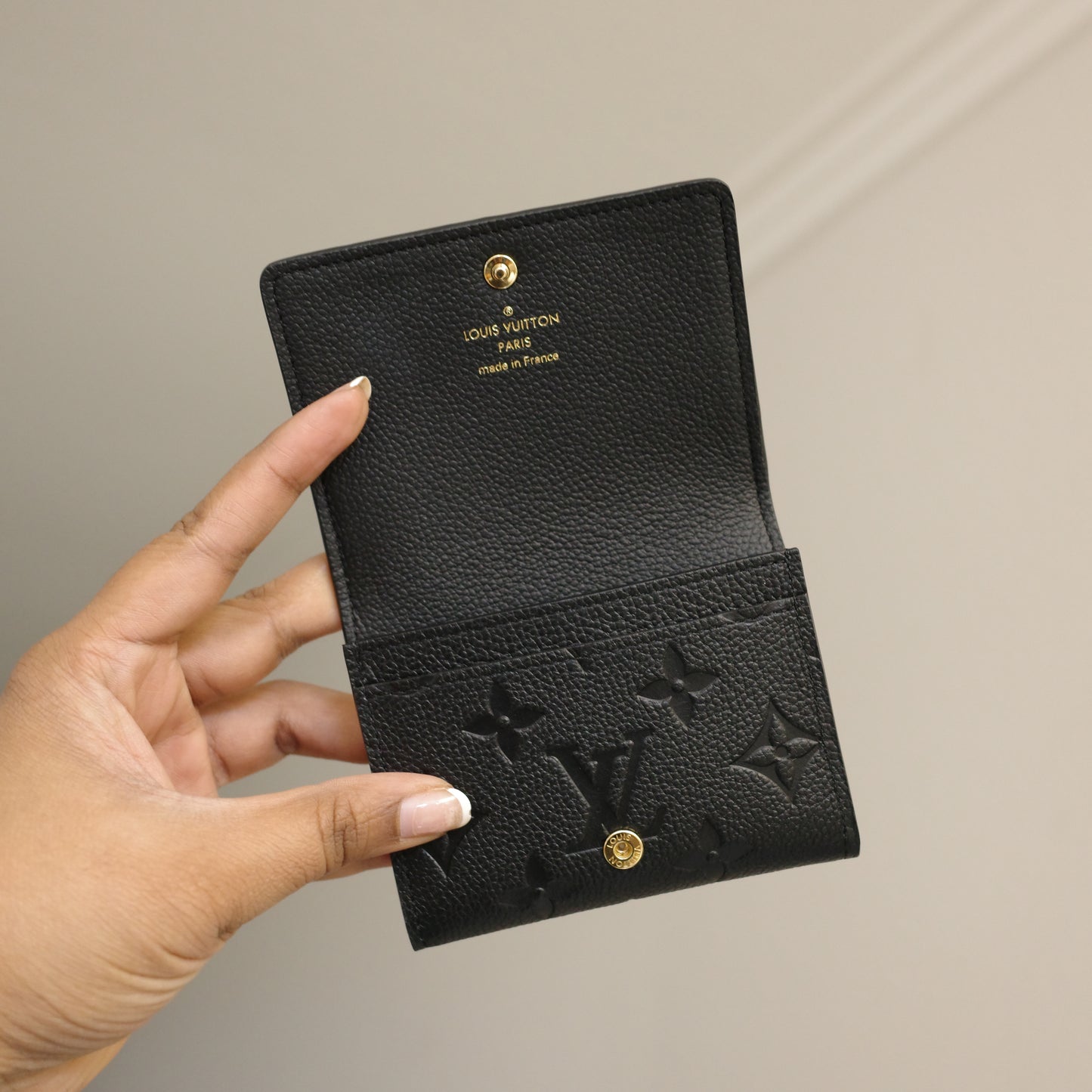 Louis Vuitton Black Empreinte Leather Business Card Holder