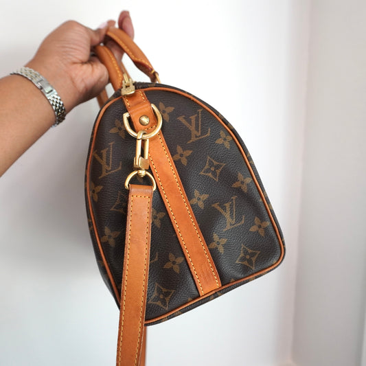 LOUIS VUITTON Monogram Speedy 25 Bandoliere