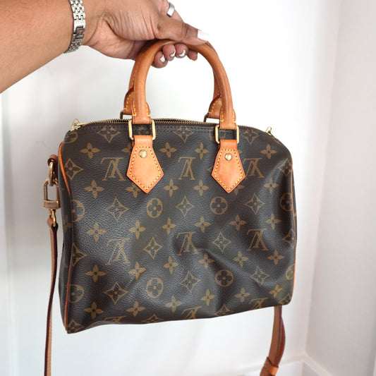 LOUIS VUITTON Monogram Speedy 25 Bandoliere