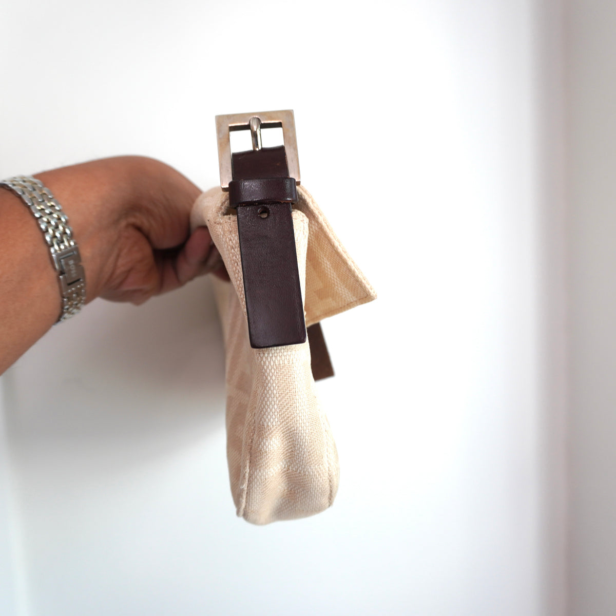 FENDI Canvas Beige Baguette