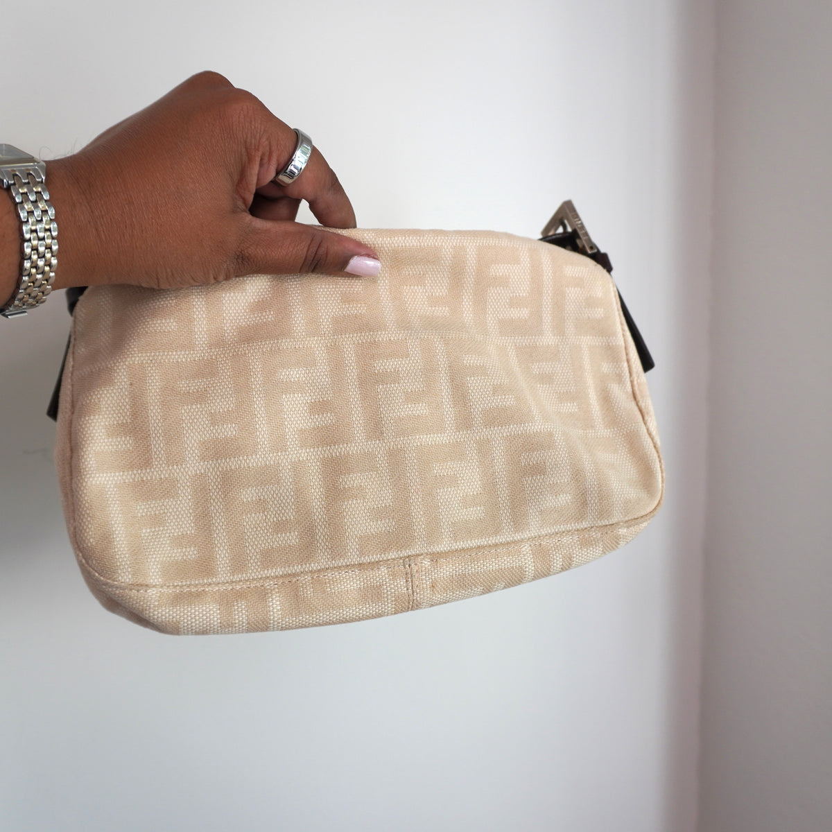 FENDI Canvas Beige Baguette