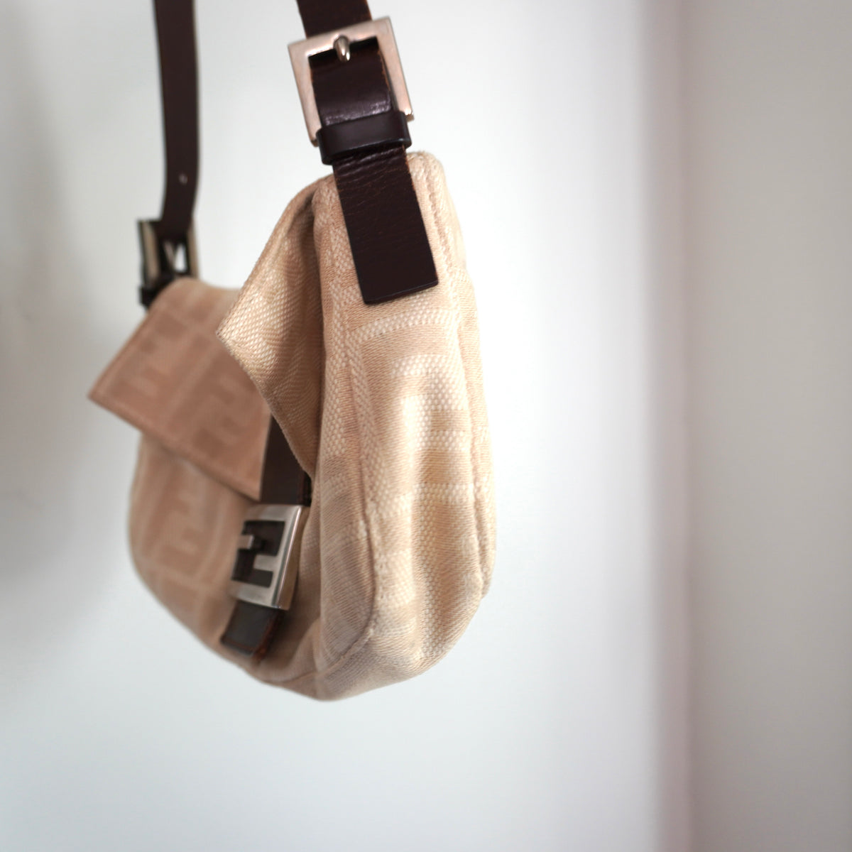 FENDI Canvas Beige Baguette