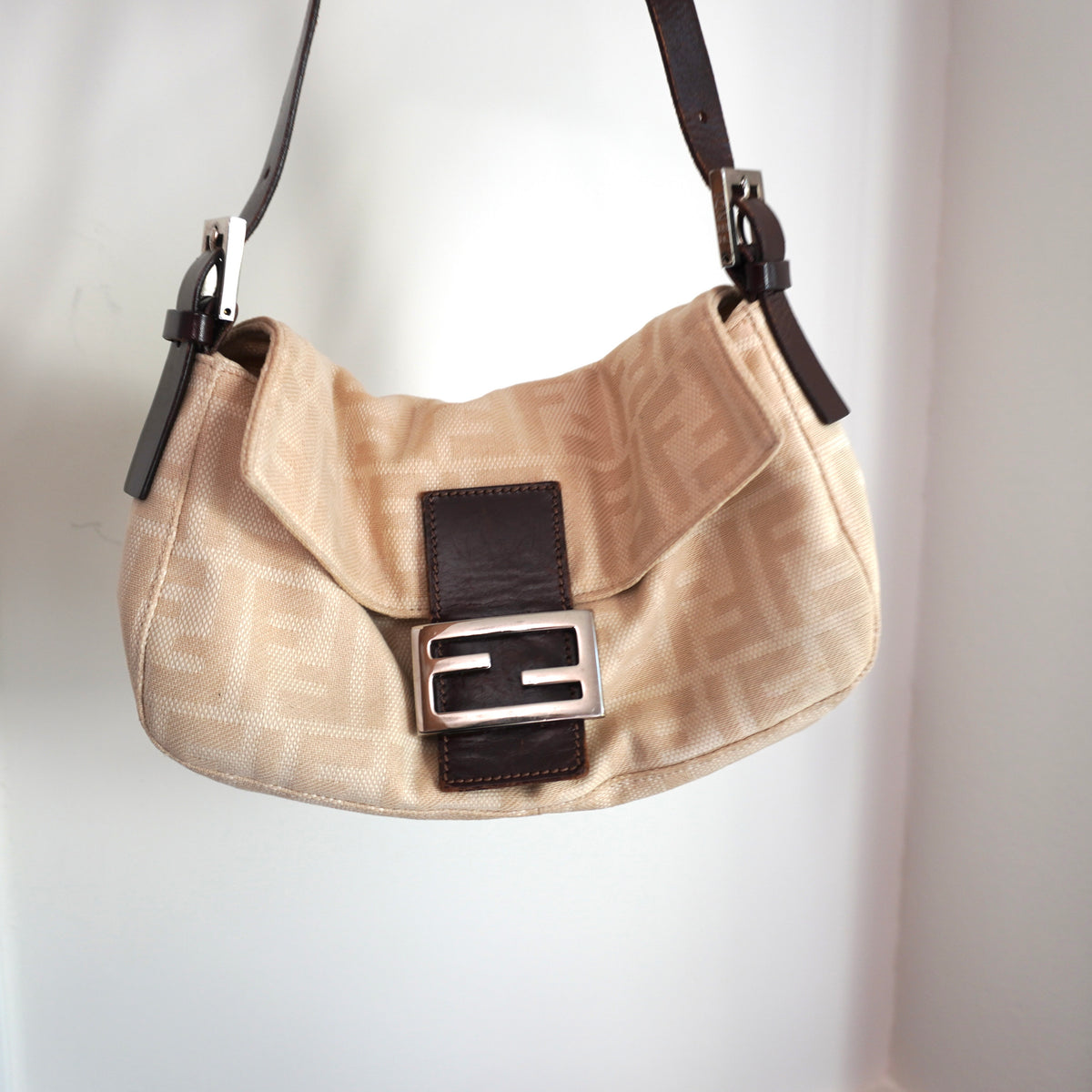 FENDI Canvas Beige Baguette