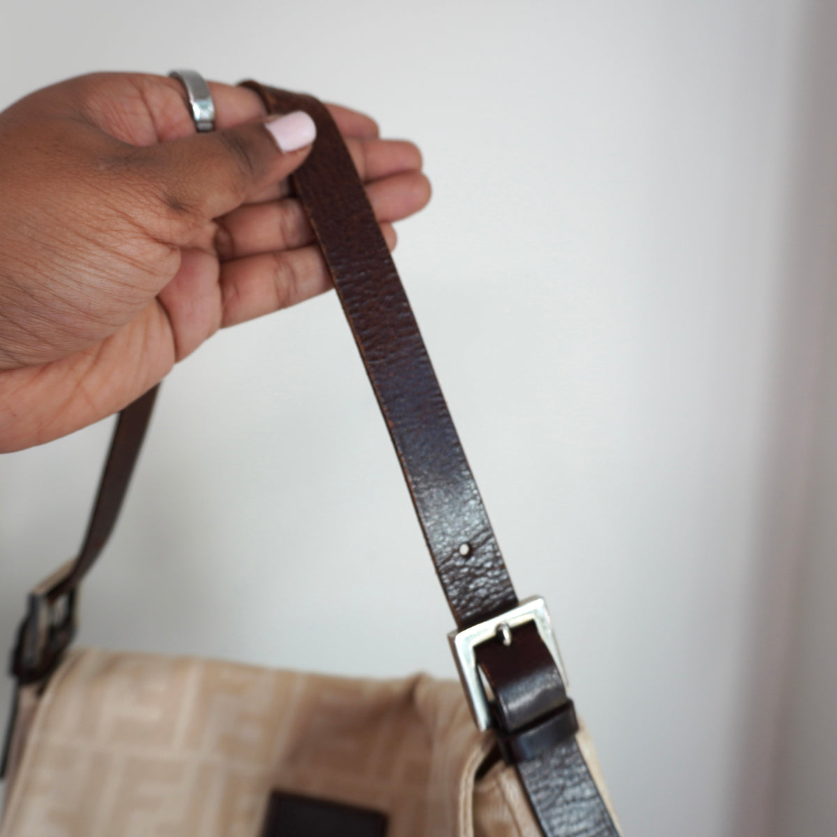 FENDI Canvas Beige Baguette