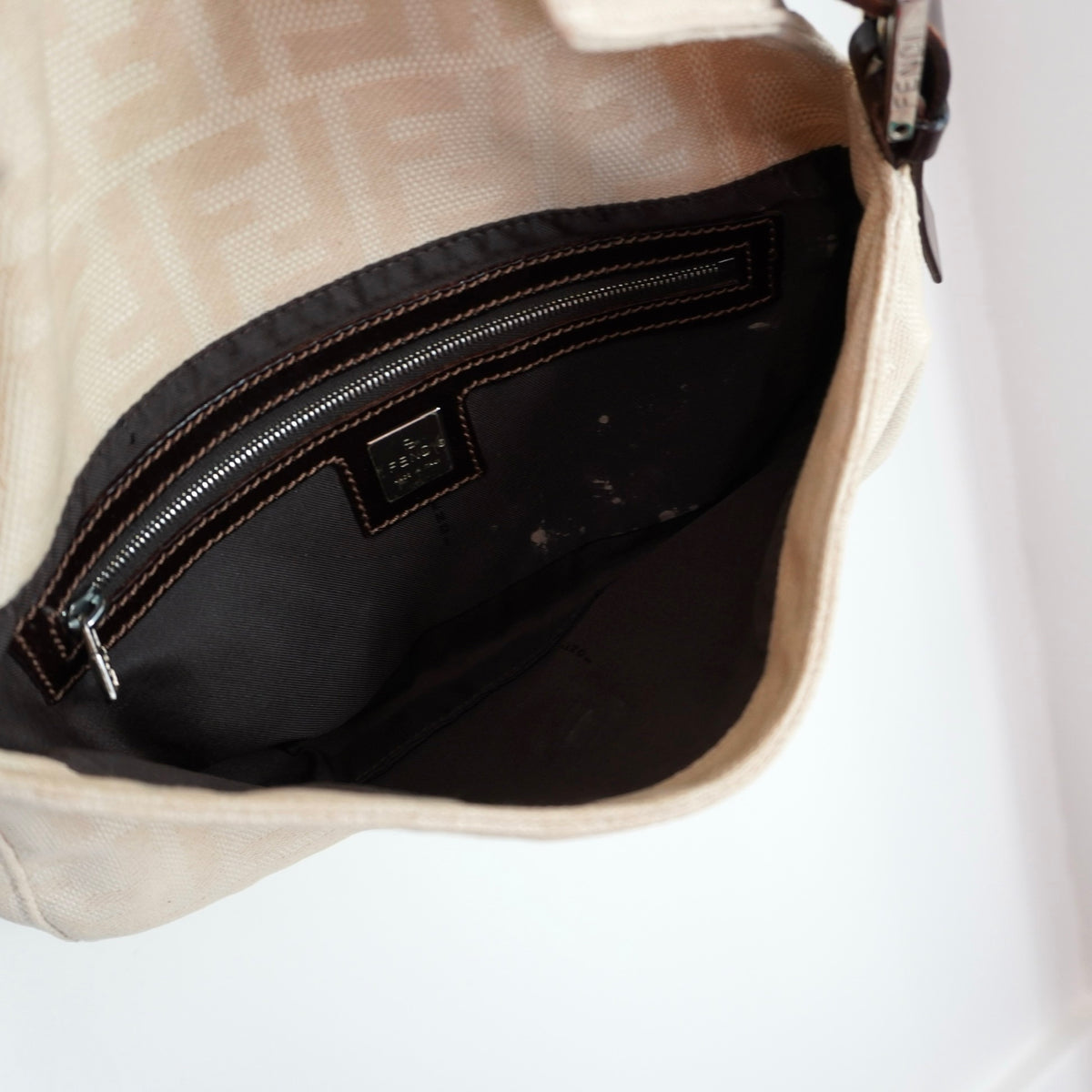 FENDI Canvas Beige Baguette