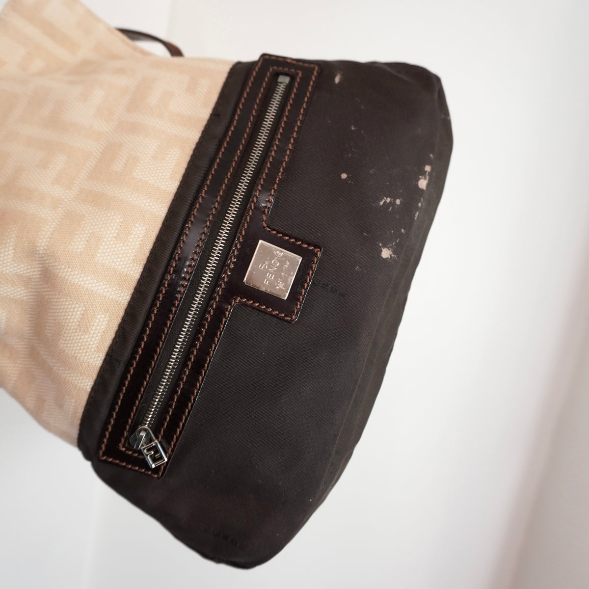 FENDI Canvas Beige Baguette