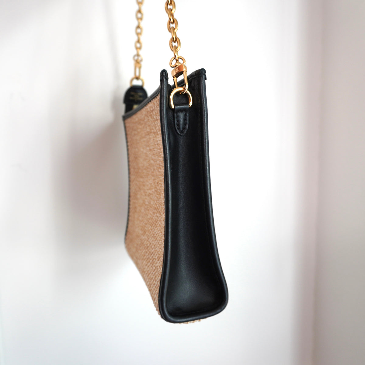 LOUIS VUITTON Raffia & Black Leather Toiletry 26 Pouch on Chain