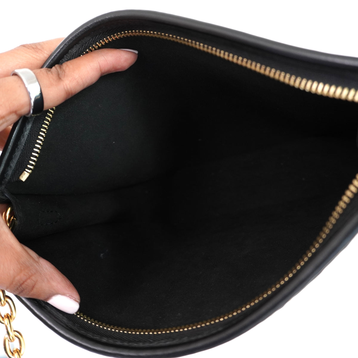 LOUIS VUITTON Raffia & Black Leather Toiletry 26 Pouch on Chain