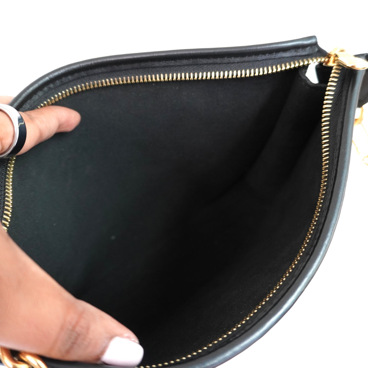 LOUIS VUITTON Raffia & Black Leather Toiletry 26 Pouch on Chain