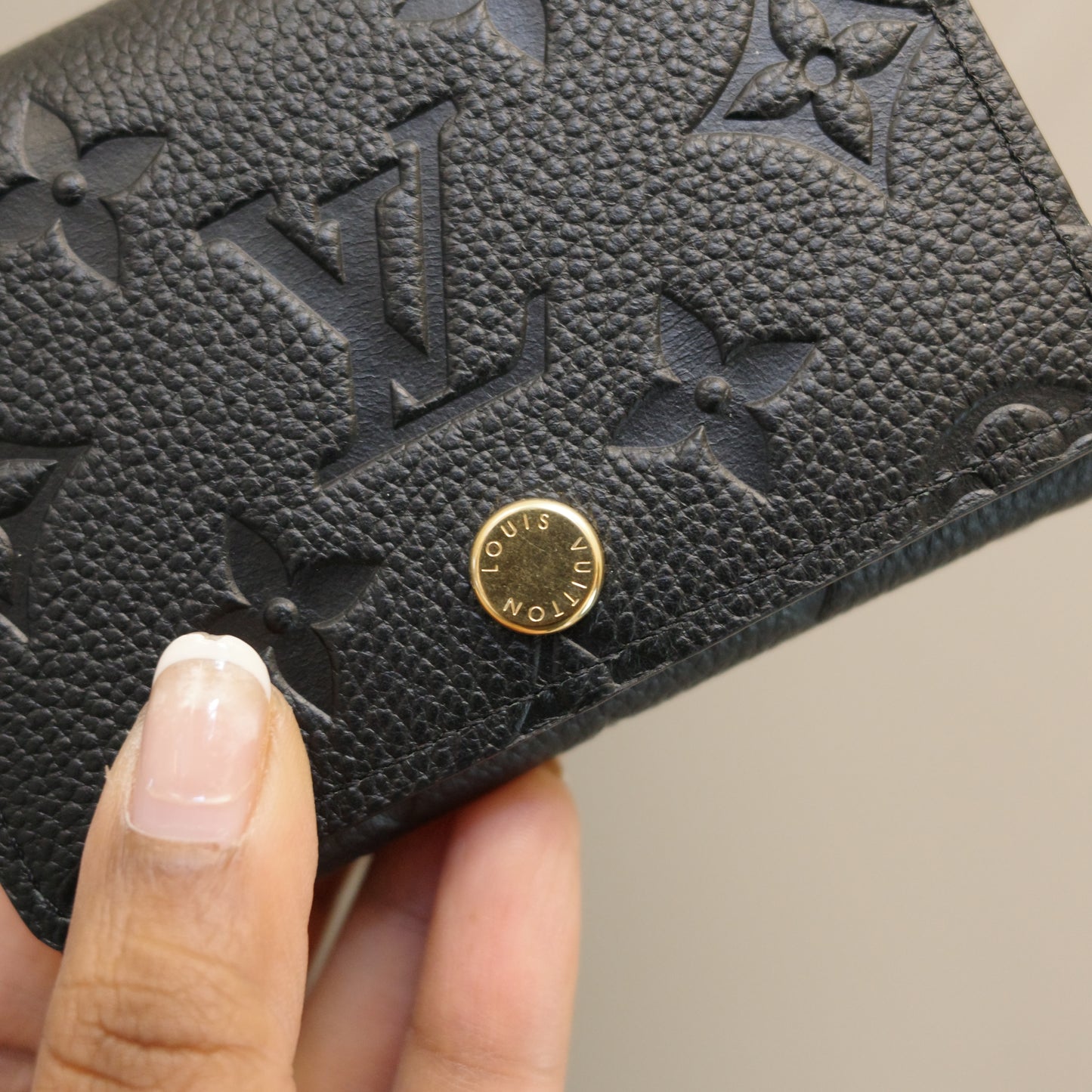 Louis Vuitton Black Empreinte Leather Business Card Holder