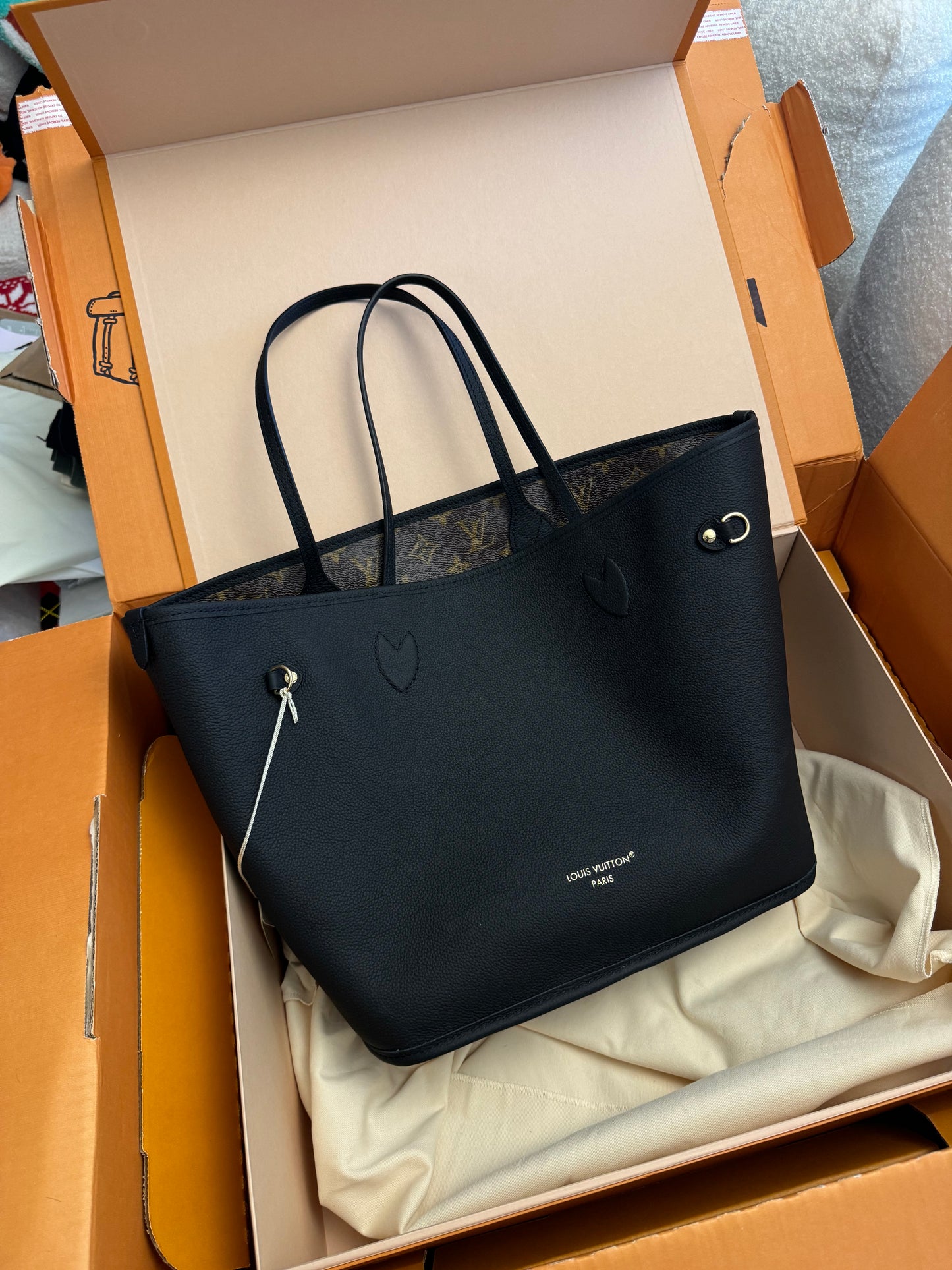 LOUIS VUITTON Inside Out Reversible Black Monogram Neverfull MM