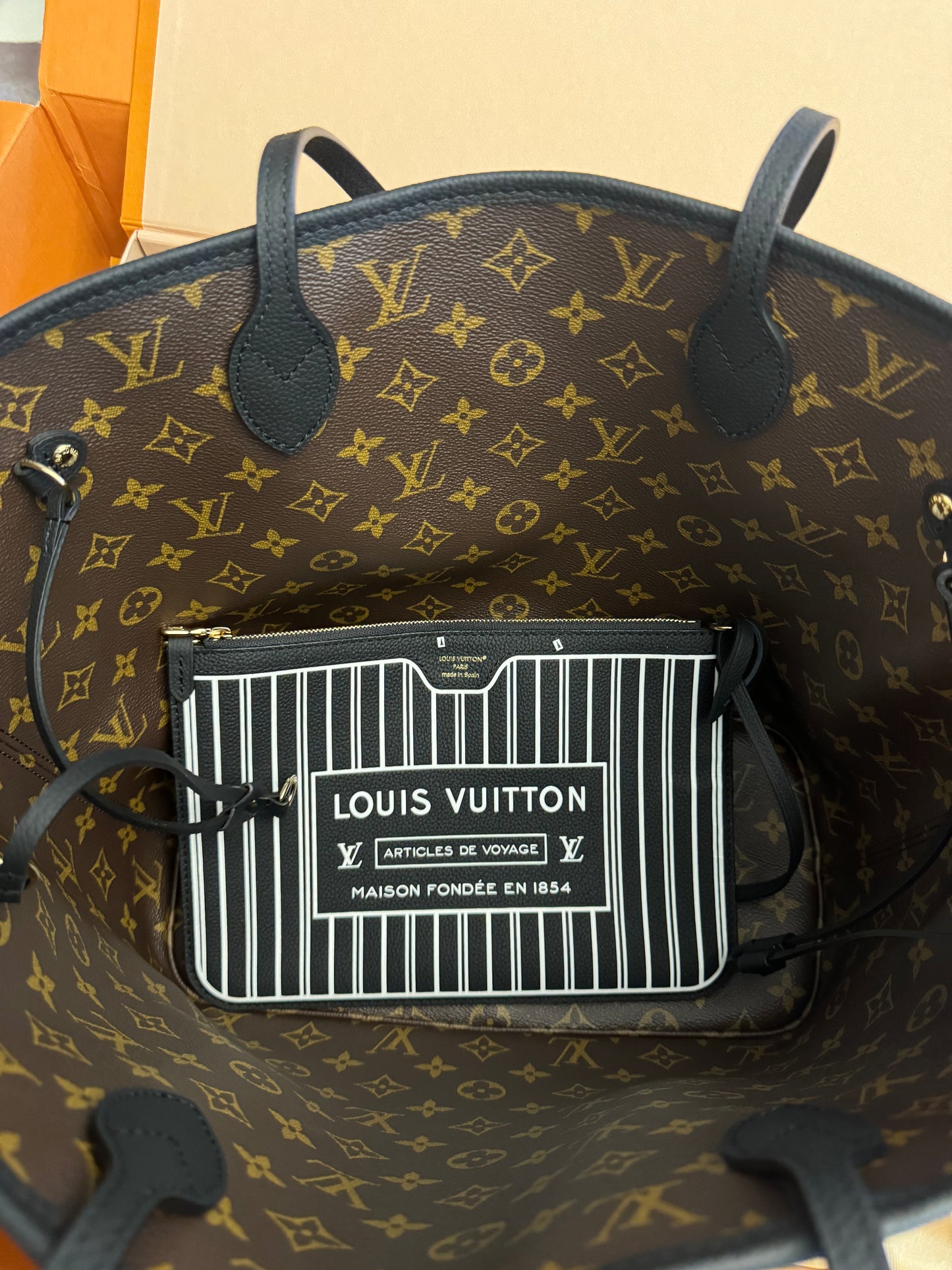 LOUIS VUITTON Inside Out Reversible Black Monogram Neverfull MM