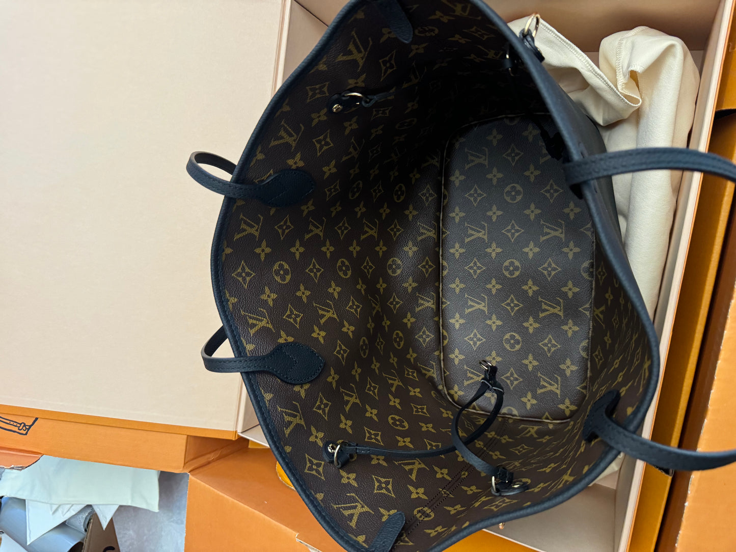 LOUIS VUITTON Inside Out Reversible Black Monogram Neverfull MM