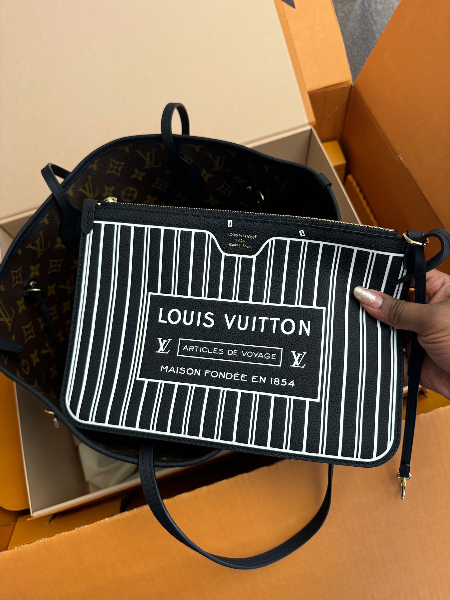 LOUIS VUITTON Inside Out Reversible Black Monogram Neverfull MM
