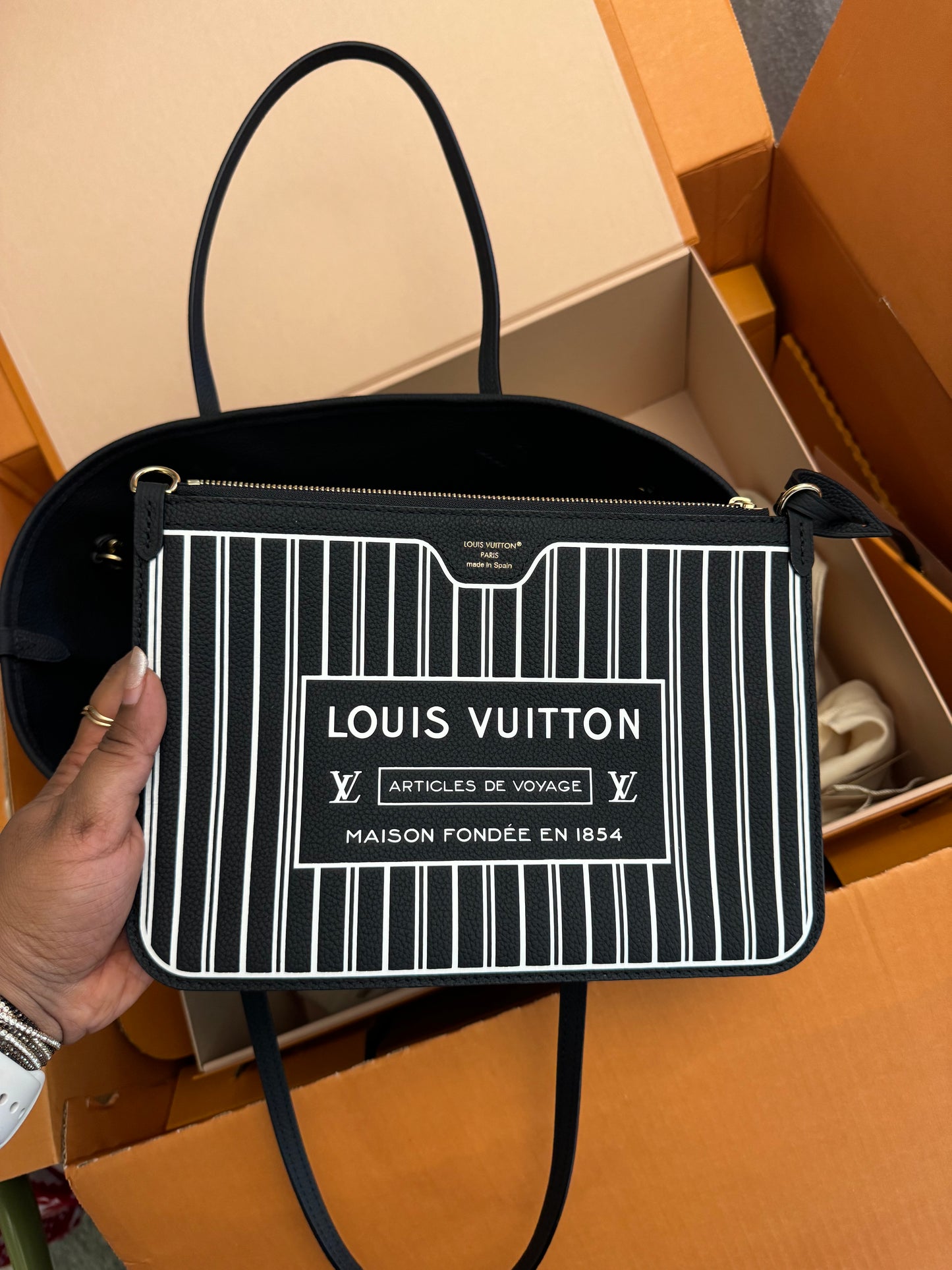 LOUIS VUITTON Inside Out Reversible Black Monogram Neverfull MM