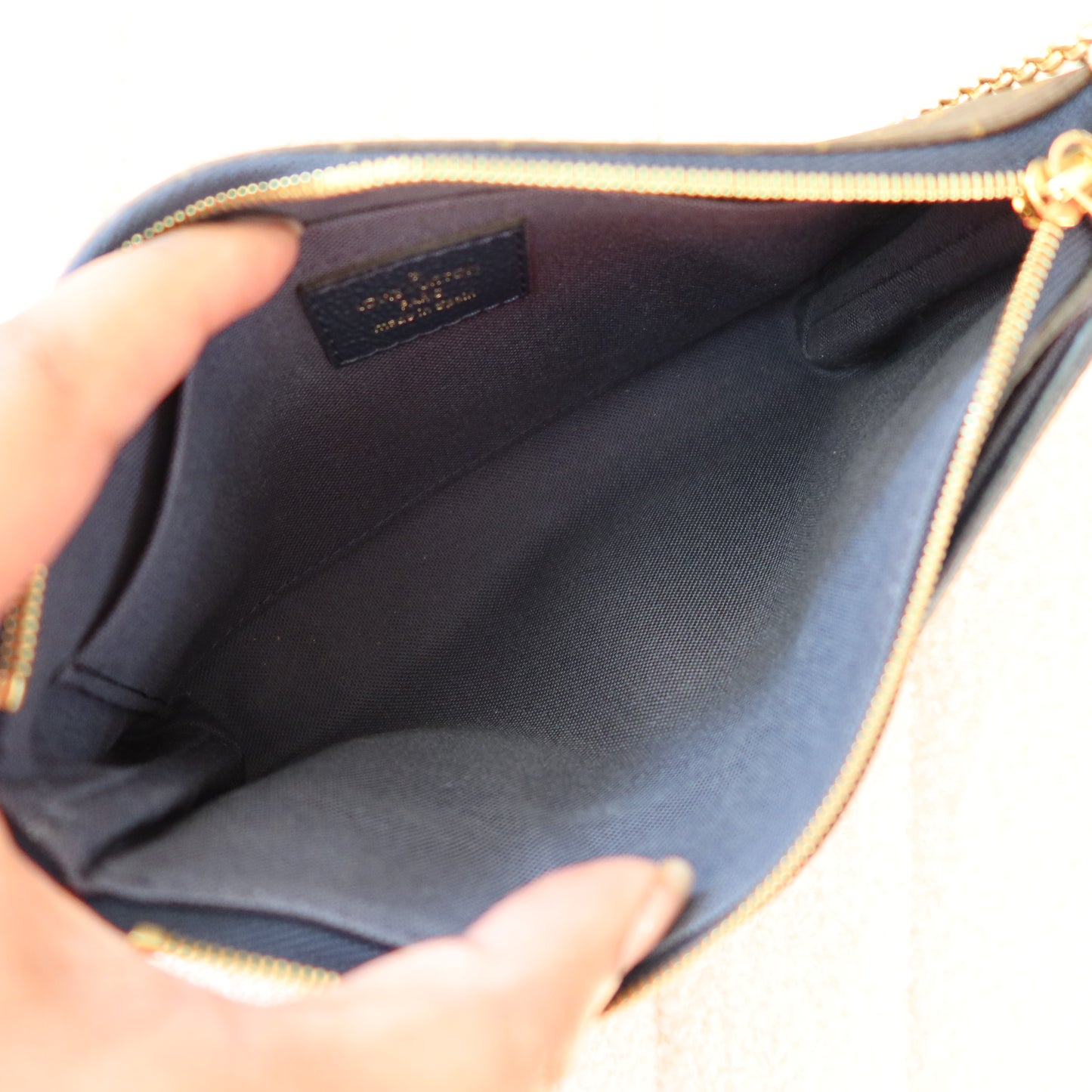 LOUIS VUITTON Monogram Navy Pallas Clutch