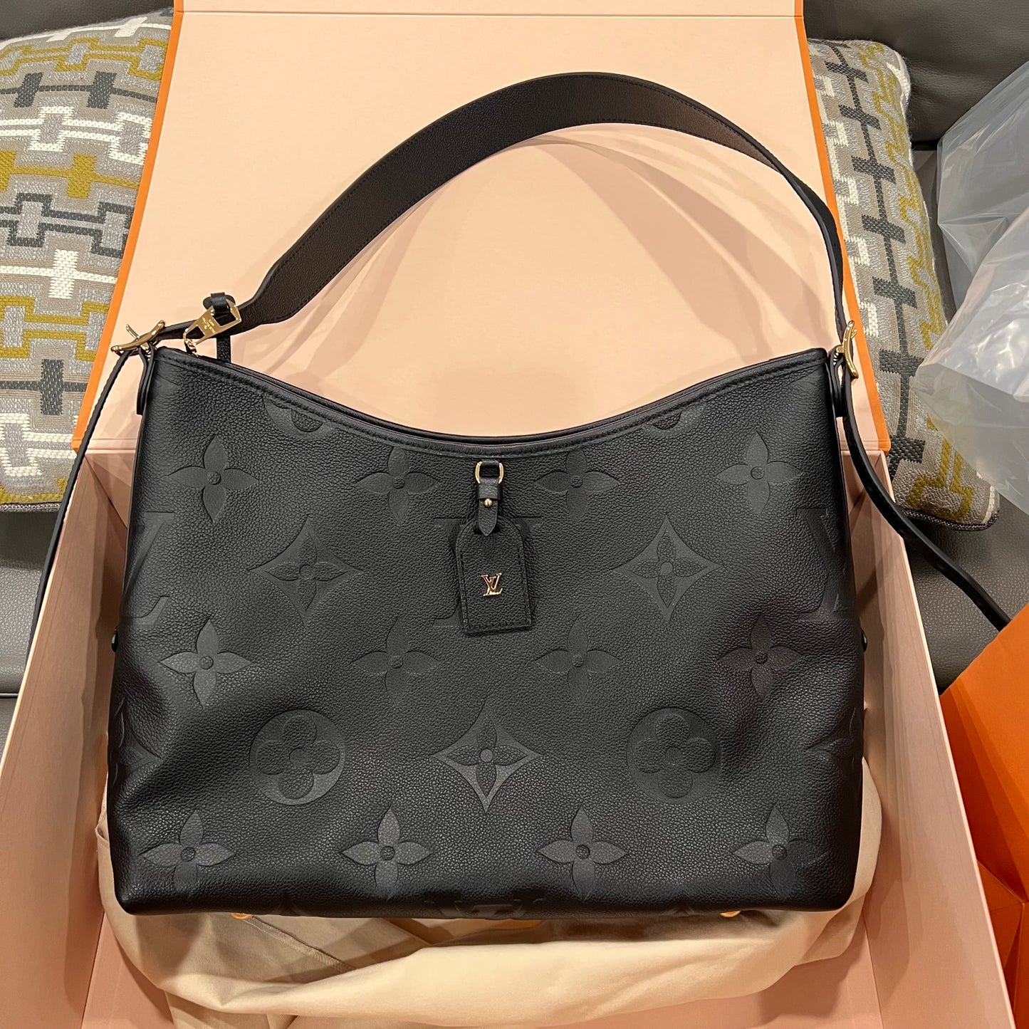 LOUIS VUITTON Black Empreinte Carryall MM