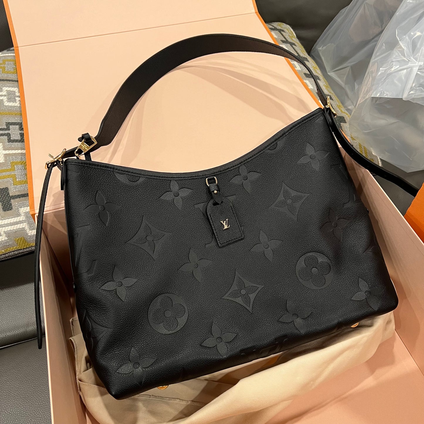 LOUIS VUITTON Black Empreinte Carryall MM