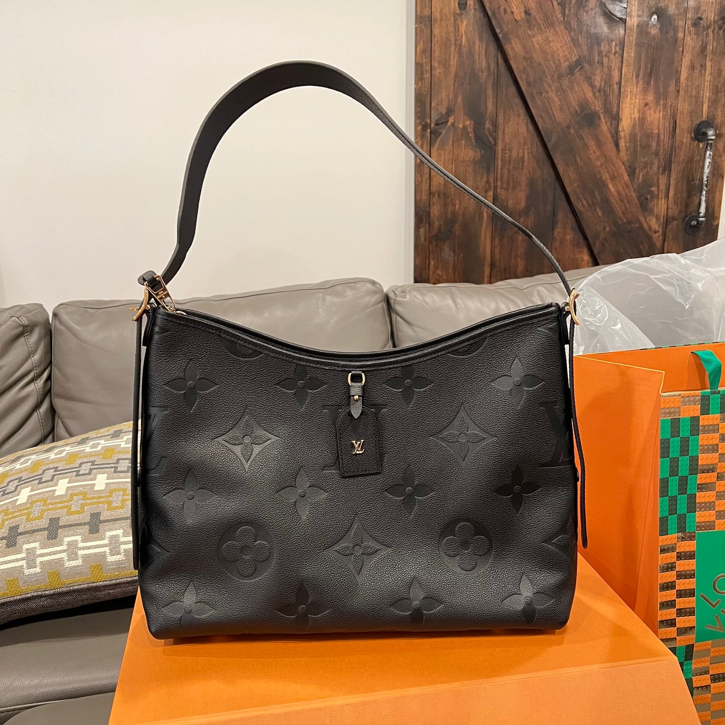 LOUIS VUITTON Black Empreinte Carryall MM