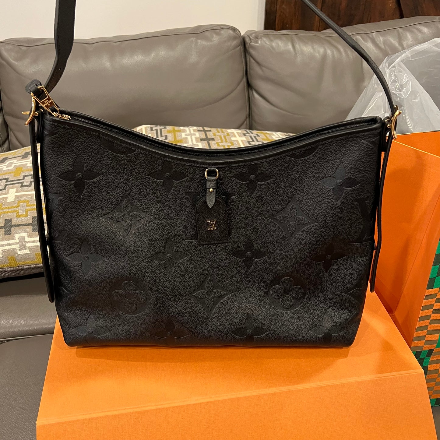 LOUIS VUITTON Black Empreinte Carryall MM