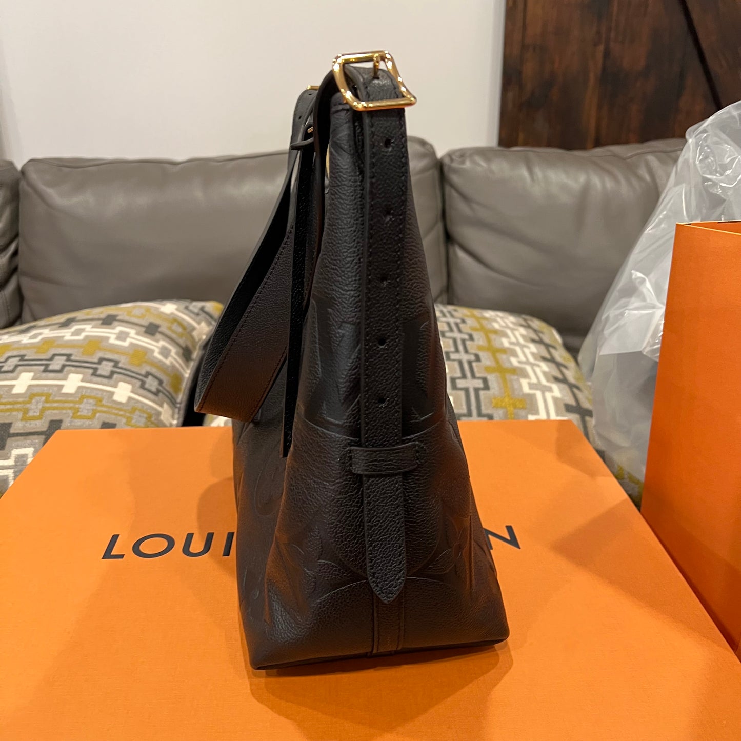 LOUIS VUITTON Black Empreinte Carryall MM