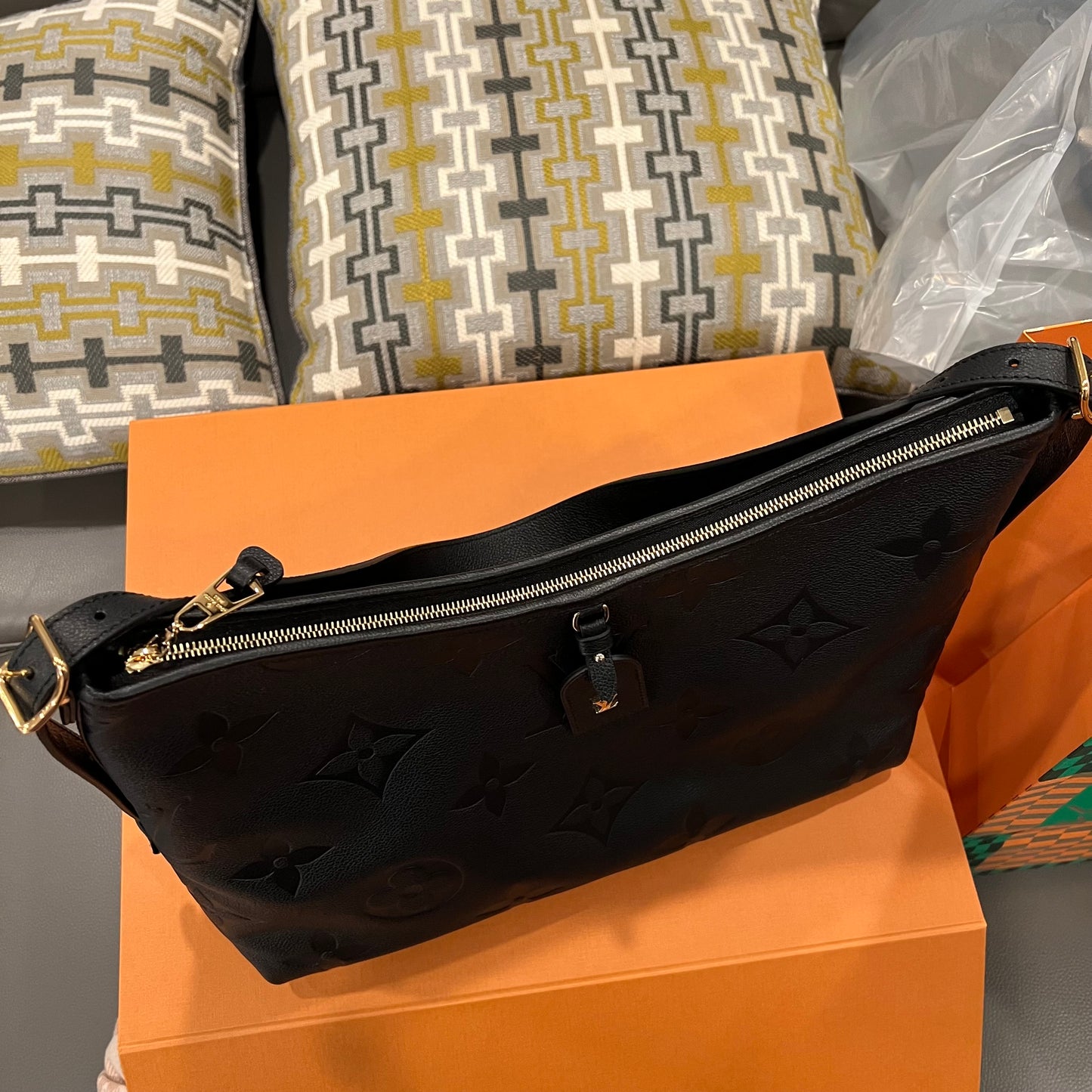 LOUIS VUITTON Black Empreinte Carryall MM