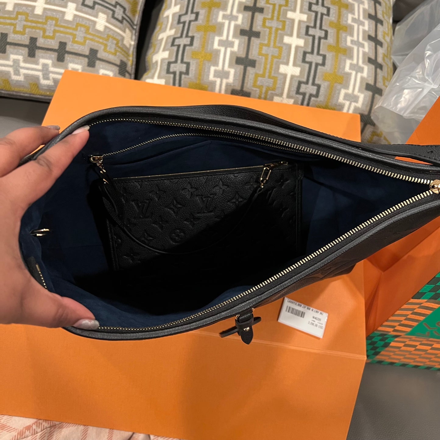 LOUIS VUITTON Black Empreinte Carryall MM