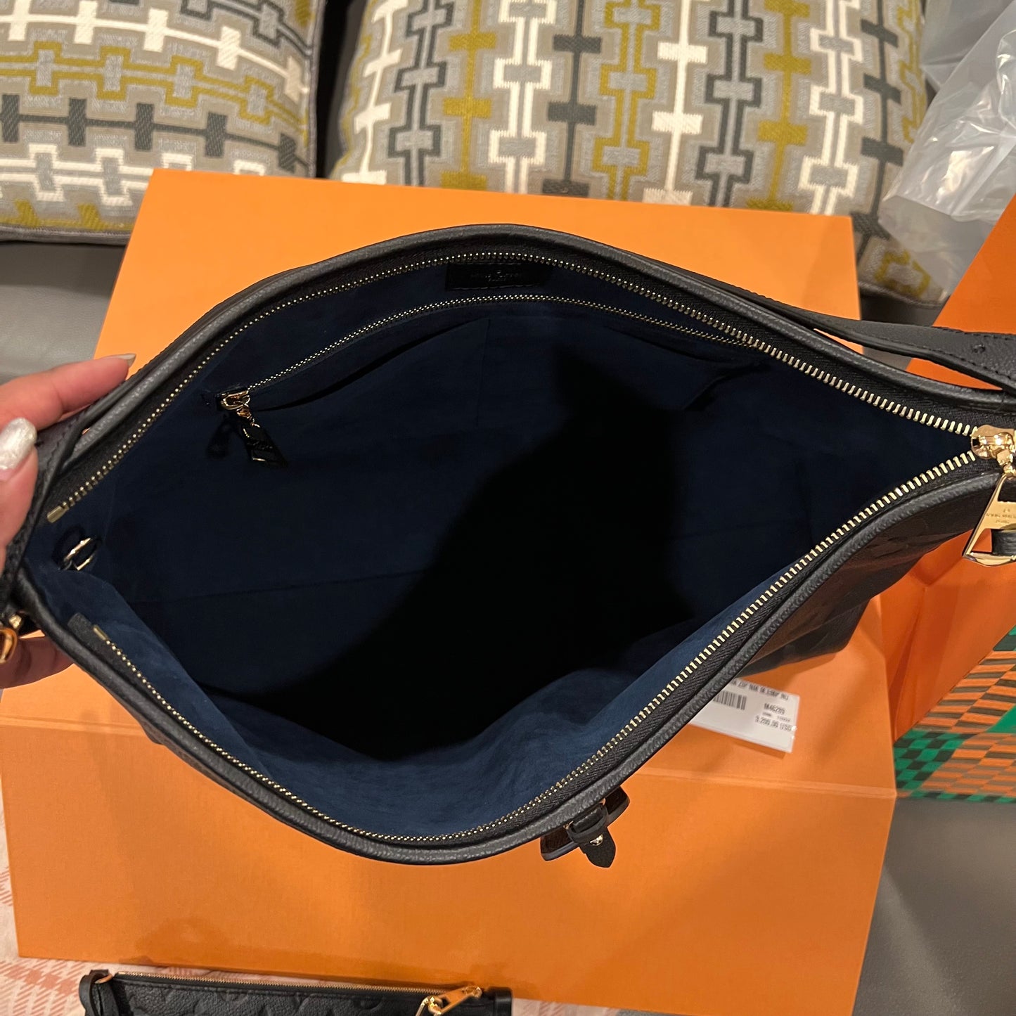 LOUIS VUITTON Black Empreinte Carryall MM