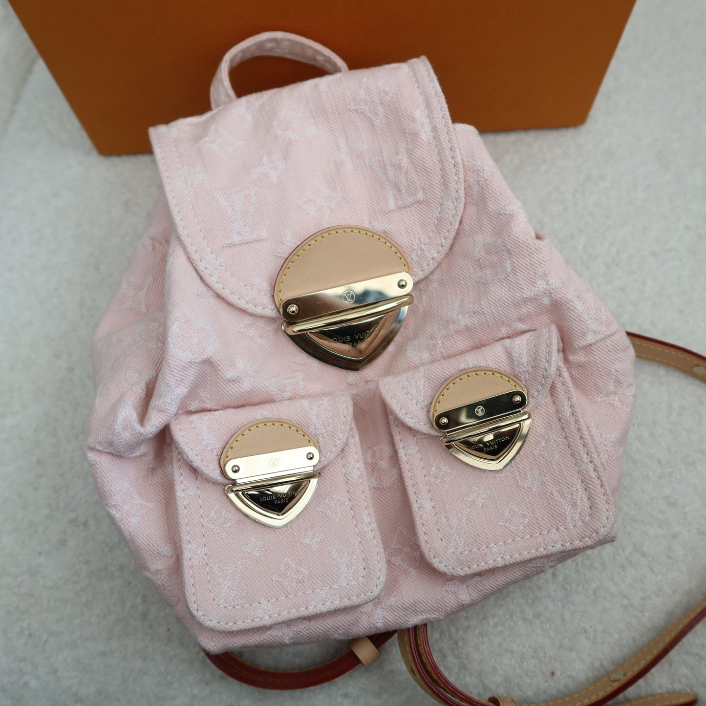LOUIS VUITTON Pink Denim Venice Backpack NM