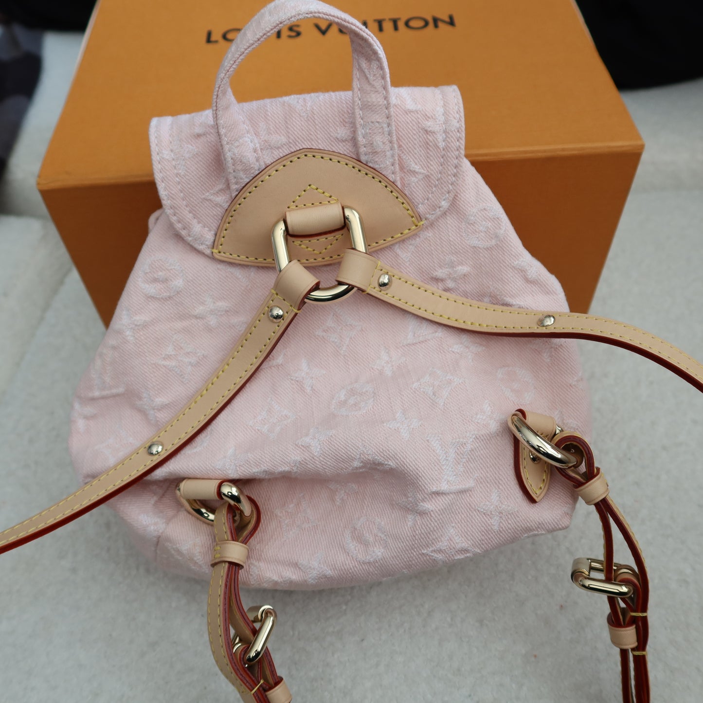 LOUIS VUITTON Pink Denim Venice Backpack NM