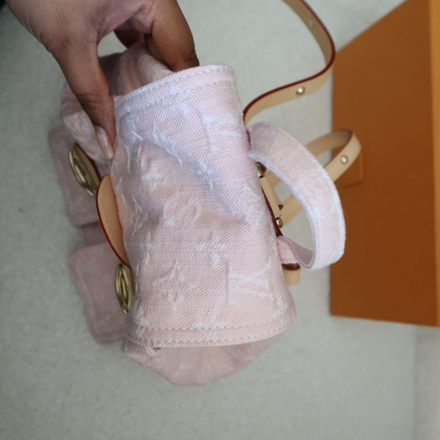 LOUIS VUITTON Pink Denim Venice Backpack NM