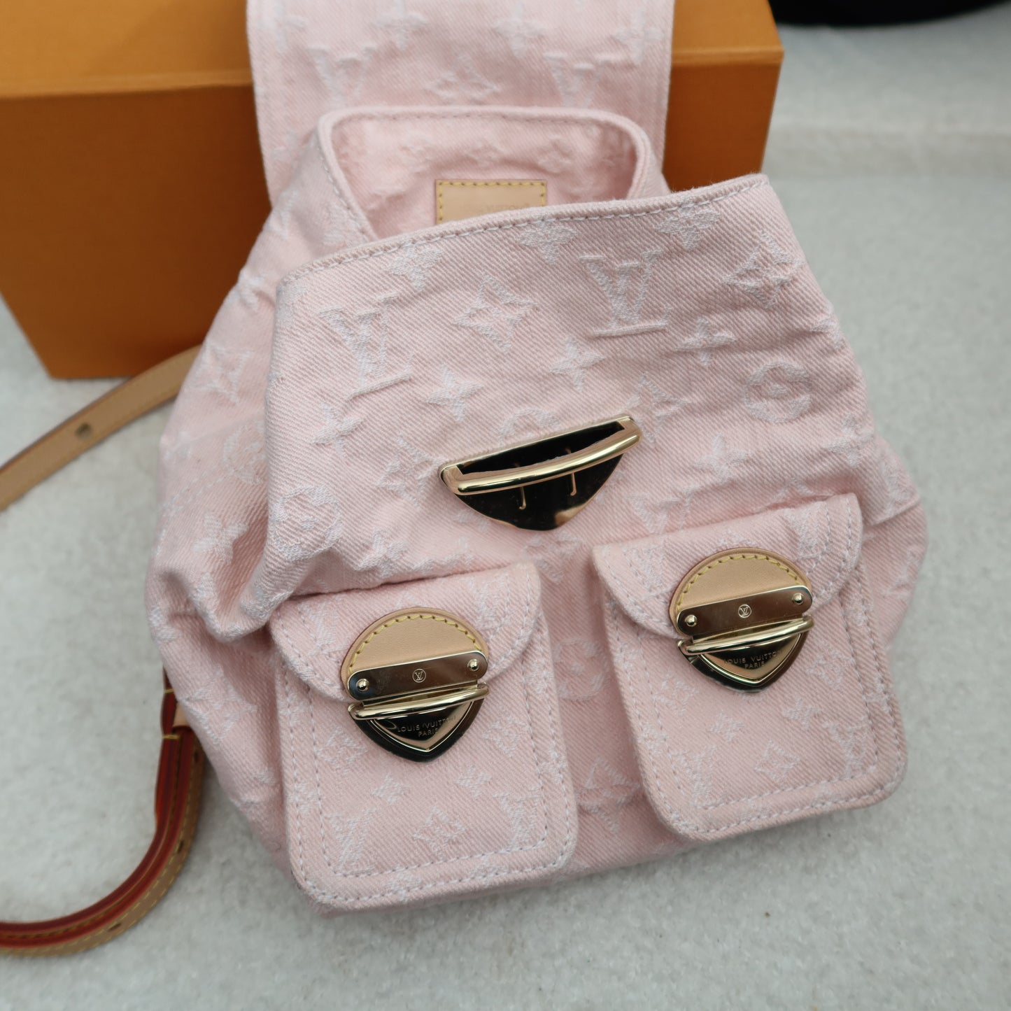 LOUIS VUITTON Pink Denim Venice Backpack NM
