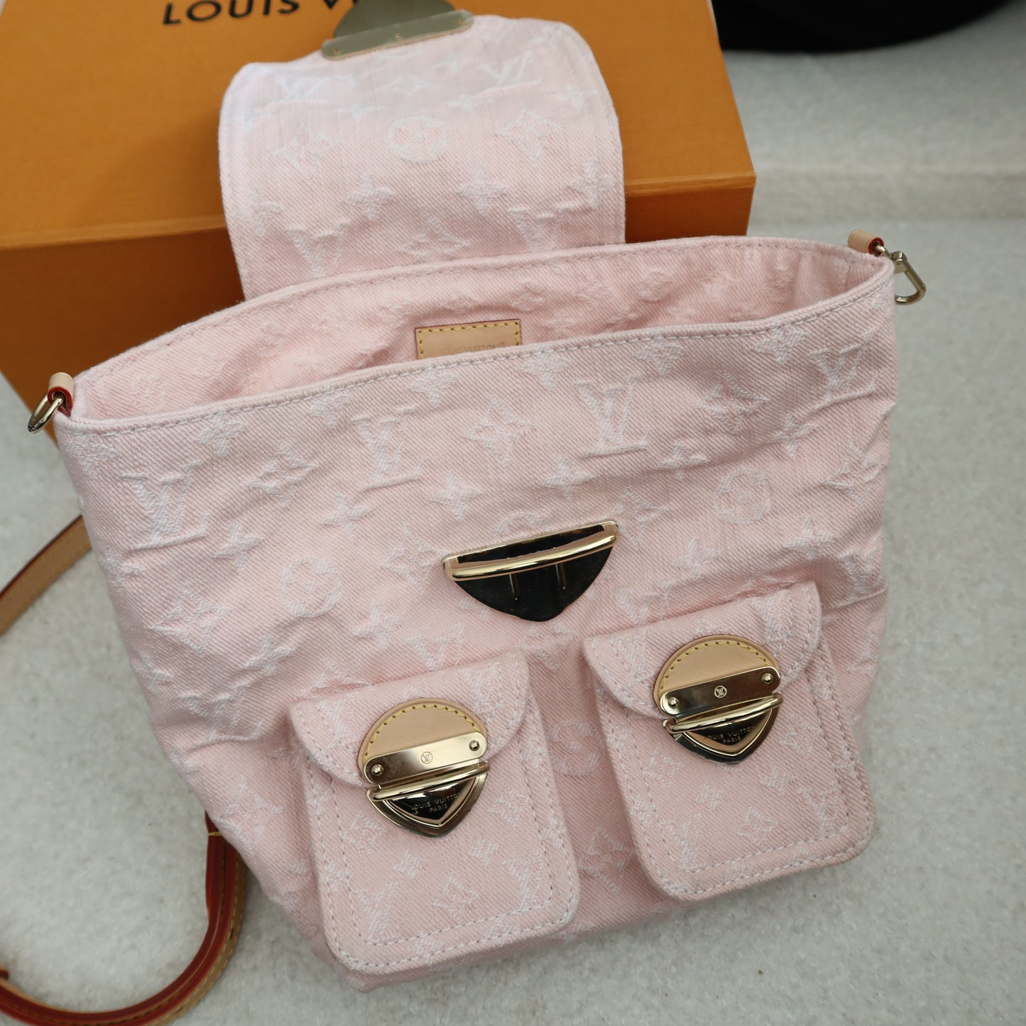 LOUIS VUITTON Pink Denim Venice Backpack NM