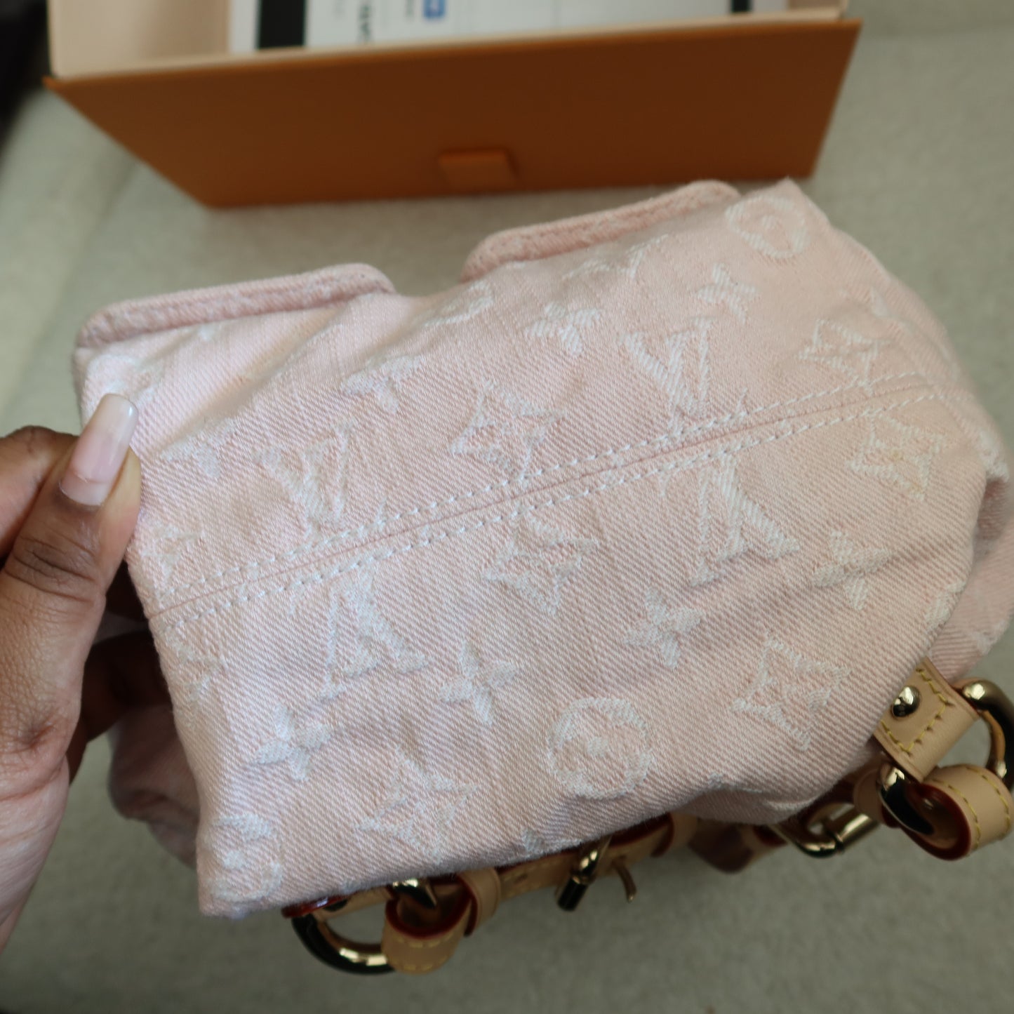 LOUIS VUITTON Pink Denim Venice Backpack NM