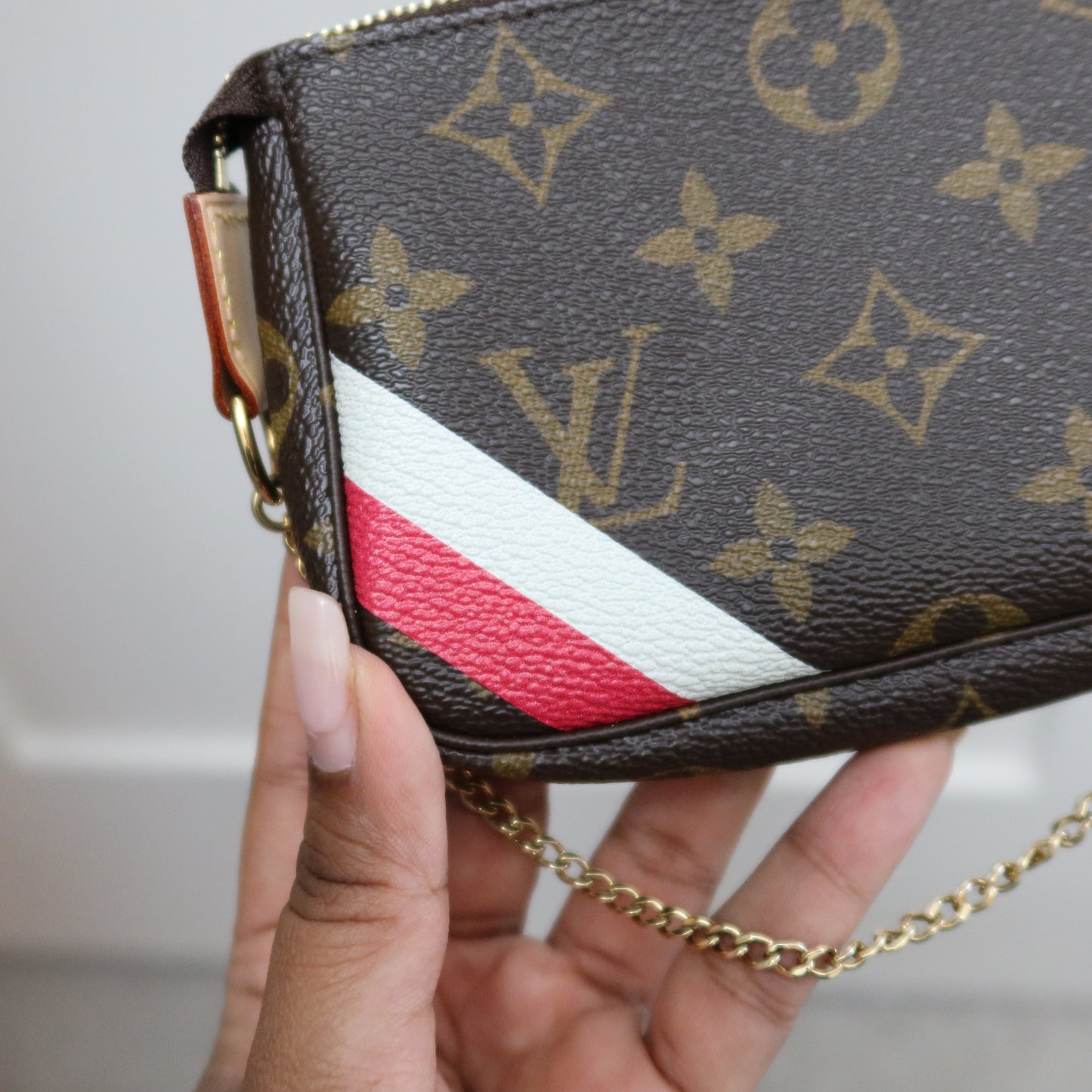 LOUIS VUITTON Monogram Stripe Mini Pochette