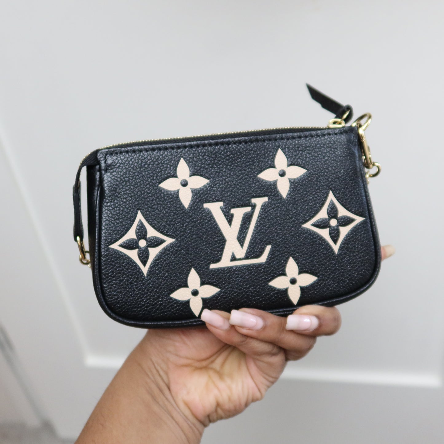 LOUIS VUITTON Black Bicolor Empreinte Mini Pochette