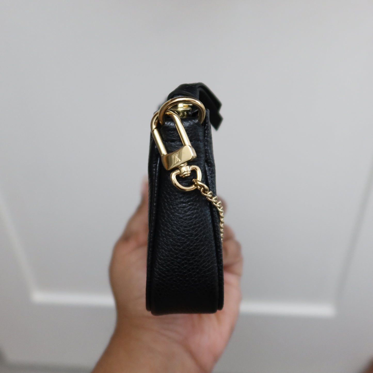 LOUIS VUITTON Black Bicolor Empreinte Mini Pochette