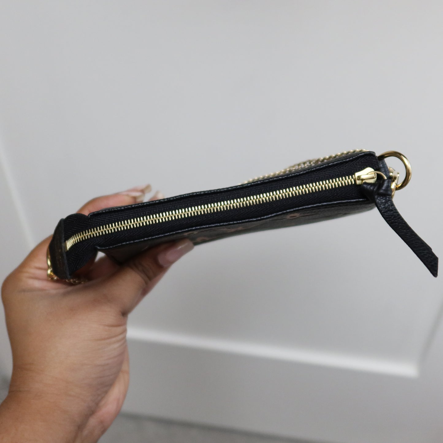 LOUIS VUITTON Black Bicolor Empreinte Mini Pochette