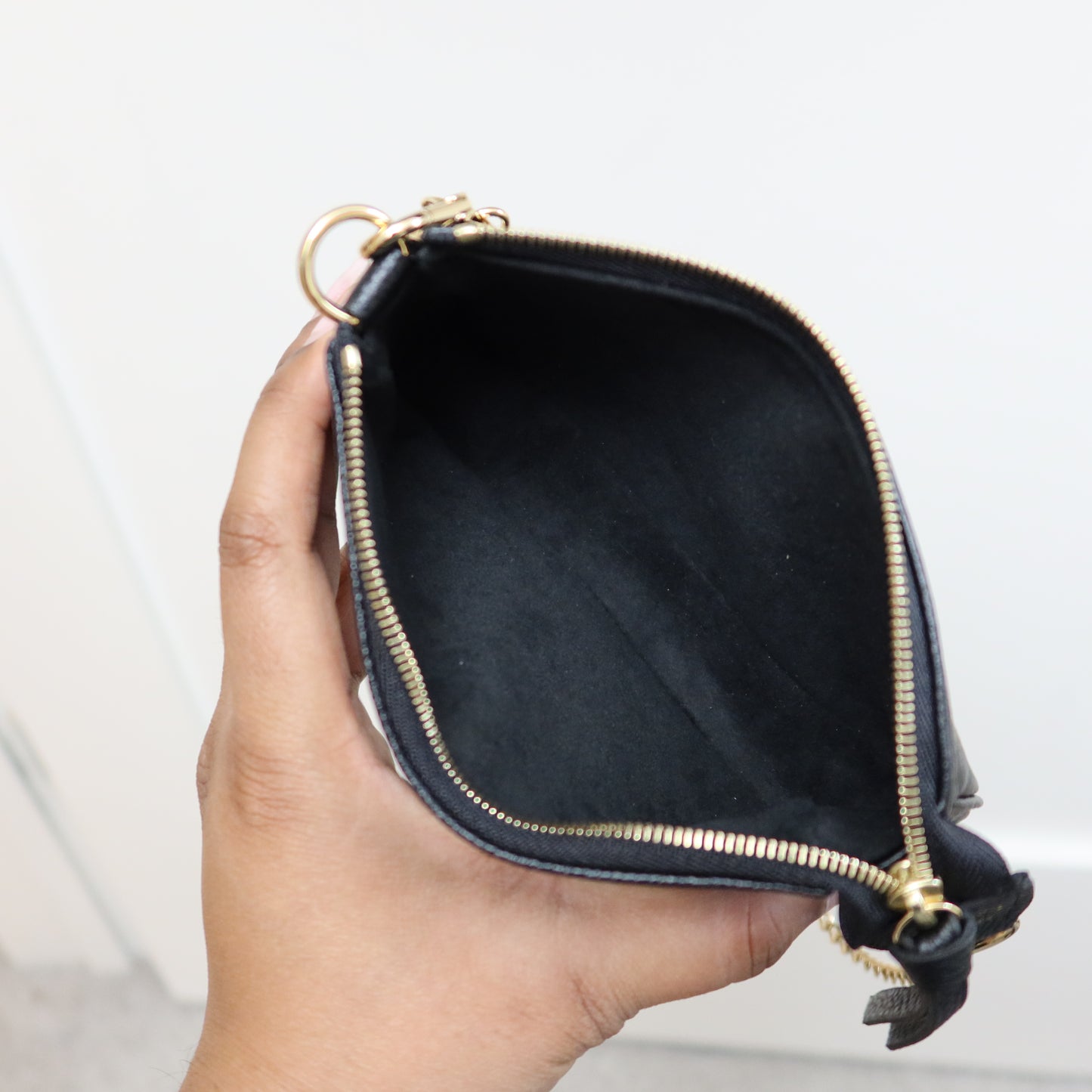 LOUIS VUITTON Black Bicolor Empreinte Mini Pochette