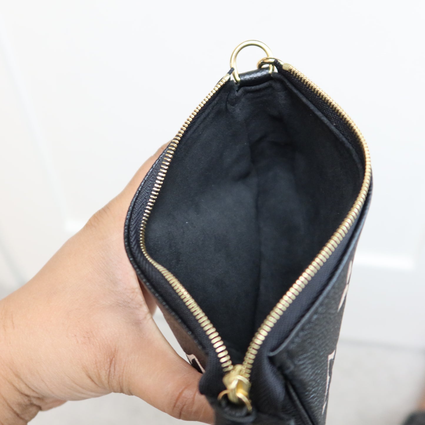 LOUIS VUITTON Black Bicolor Empreinte Mini Pochette