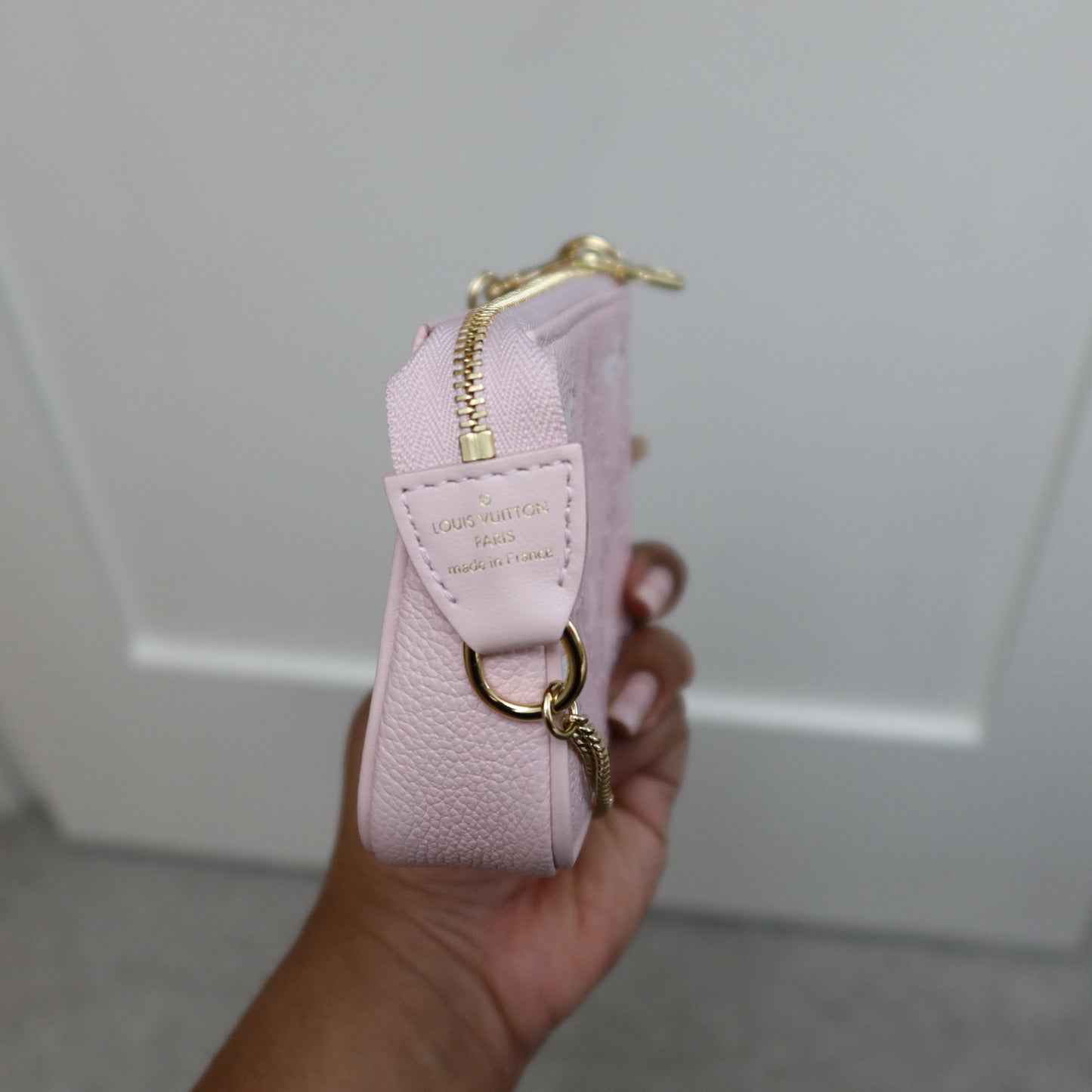 LOUIS VUITTON Pink Bicolor Empreinte Mini Pochette