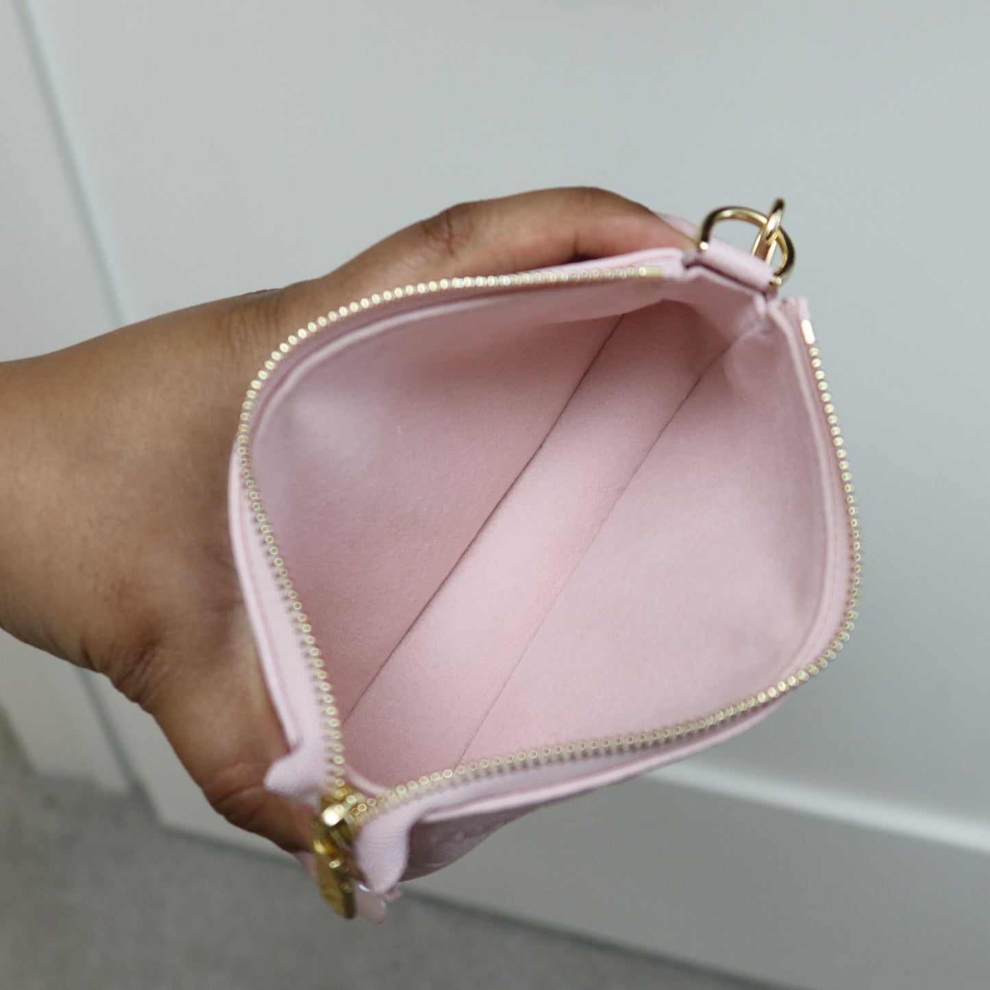 LOUIS VUITTON Pink Bicolor Empreinte Mini Pochette