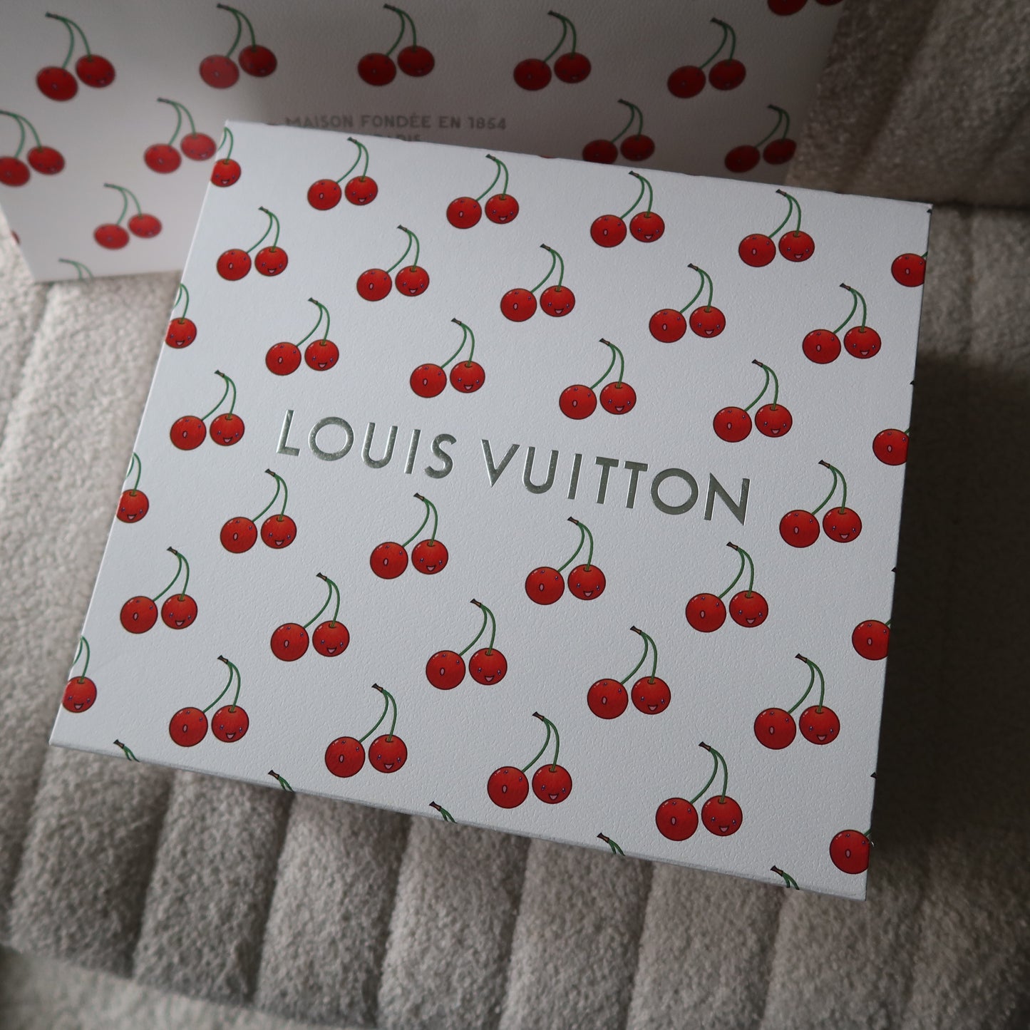 LOUIS VUITTON Murakami Cherries Denim Venice Backpack NM
