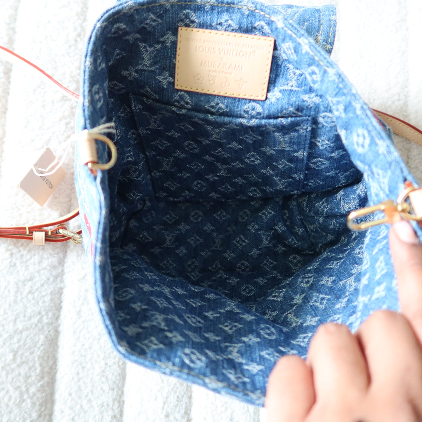 LOUIS VUITTON Murakami Cherries Denim Venice Backpack NM
